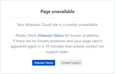 Сообщение Page unavailable